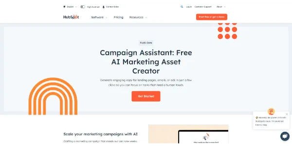 AI Campaign Assistant Create marketing campaigns, professional landing