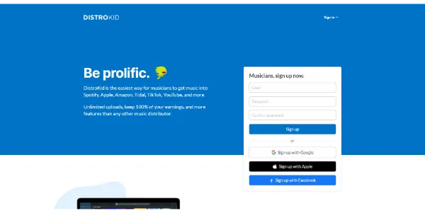 DistroKid A music distributor offering AI