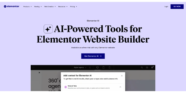 Elementor AI Build WordPress sites with AI