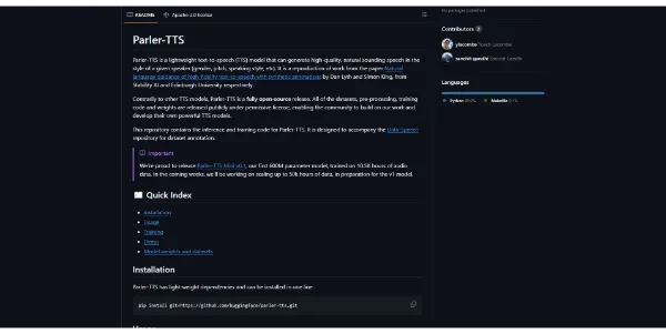 Parler-TTS An open-source AI tool that