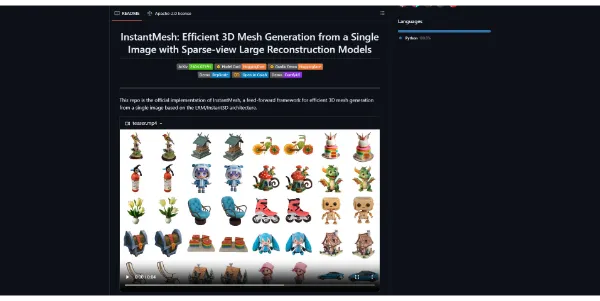 InstantMesh 3D A tool that generates high-quality