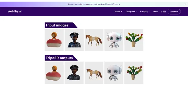 TripoSR Easily create high-quality 3D models