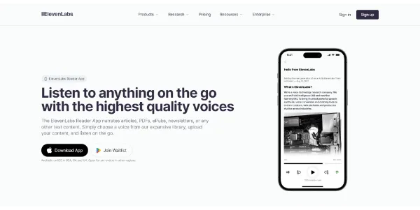 ElevenLabs Reader An AI text reader that