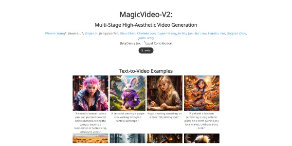 MagicVideo-V2 A video generator that uses