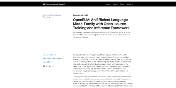OpenELM by Apple Powerful open-source LLM models designed