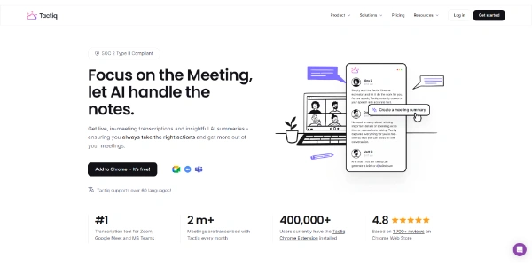 Tactiq Improve your meetings with this