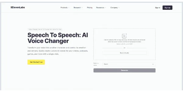 AI Voice Changer by ElevenLabs Easily transform your voice and