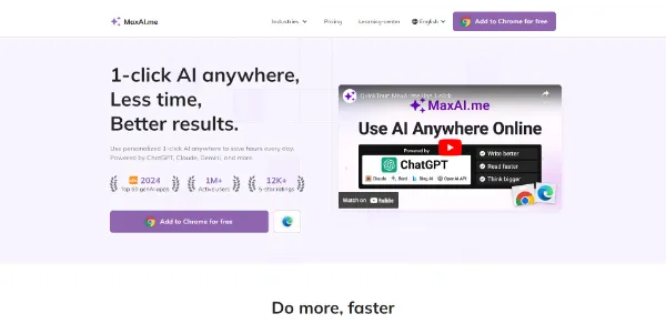 MaxAI.me Boost your productivity with a